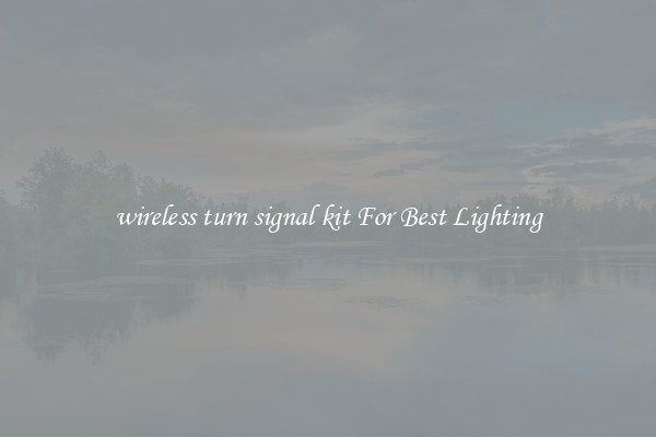 wireless turn signal kit For Best Lighting
