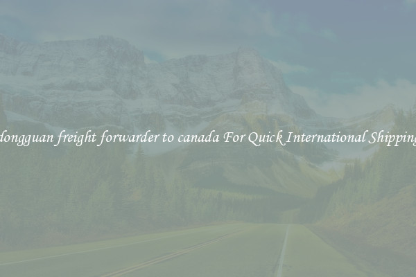 dongguan freight forwarder to canada For Quick International Shipping