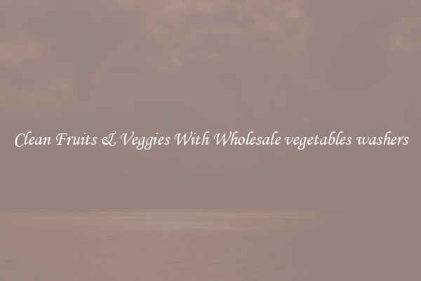 Clean Fruits & Veggies With Wholesale vegetables washers