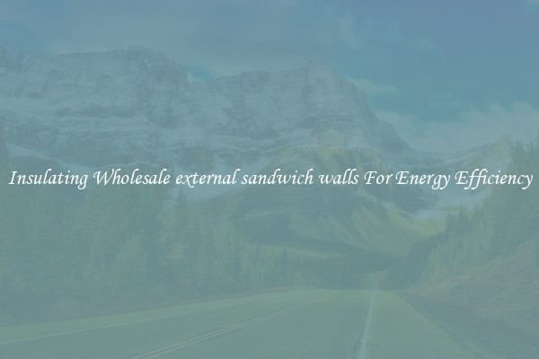 Insulating Wholesale external sandwich walls For Energy Efficiency