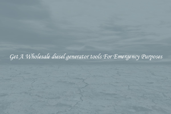Get A Wholesale diesel generator tools For Emergency Purposes
