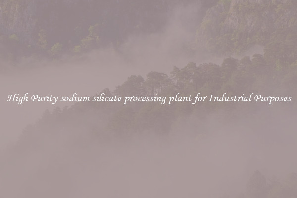 High Purity sodium silicate processing plant for Industrial Purposes