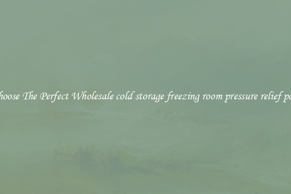 Choose The Perfect Wholesale cold storage freezing room pressure relief port